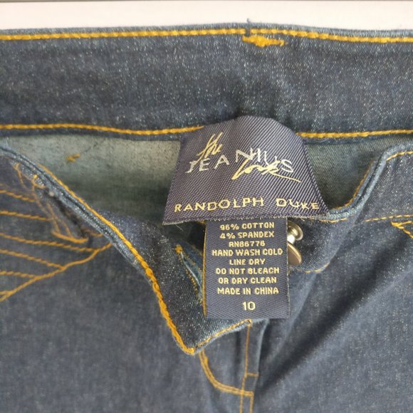 Vintage 90s Spider Web Dark academia Flared Jeans w10 +MEASUREMENT - Picture 6 of 8